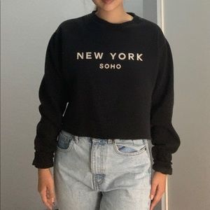John Galt/Brandy Melville Soho Cropped Sweatshirt